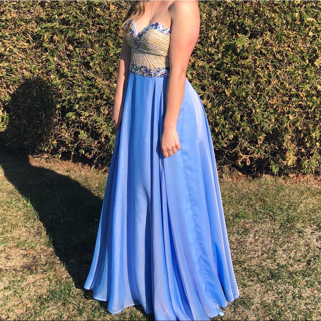 Sherri Hill Strapless A-Line Jeweled Gown